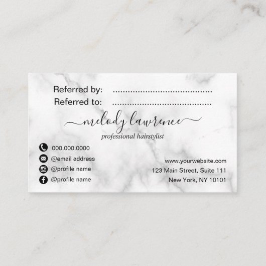 Elegant roos goudschaar aanbevelingskaartje (Achterkant)