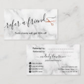 Elegant roos goudschaar aanbevelingskaartje (Voorkant / Achterkant)