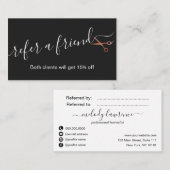 Elegant roos goudschaar aanbevelingskaartje (Voorkant / Achterkant)