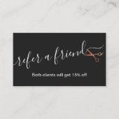 Elegant roos goudschaar aanbevelingskaartje (Voorkant)