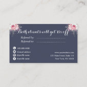 Elegant roos goudschaar aanbevelingskaartje (Achterkant)