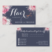 Elegant roos goudschaar aanbevelingskaartje (Voorkant / Achterkant)