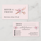 Elegant roos goudschaar aanbevelingskaartje (Voorkant / Achterkant)