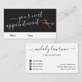 Elegant roos goudschaar afsprakenkaartje (Voorkant / Achterkant)