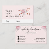 Elegant roos goudschaar afsprakenkaartje (Voorkant / Achterkant)