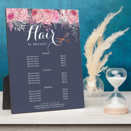 Elegant roos goudschaar- en kappersapparaten fotoplaat (Zijkant)