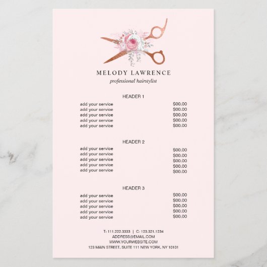 Elegant roos goudschaar flyer (Voorkant)