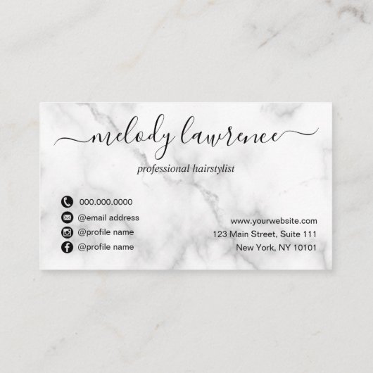 Elegant roos goudschaar klantenkaartje (Achterkant)