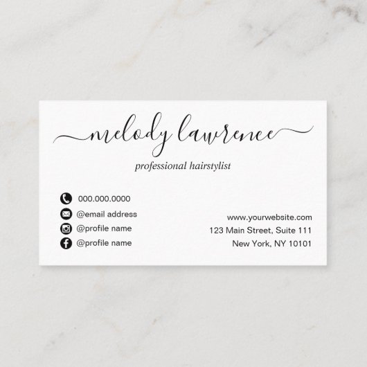 Elegant roos goudschaar klantenkaartje (Achterkant)