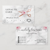 Elegant roos goudschaar klantenkaartje (Voorkant / Achterkant)