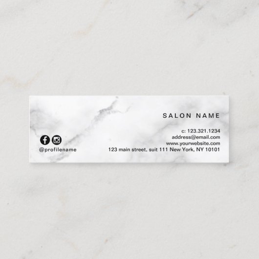 Elegant roos goudschaar mini visitekaartje (Achterkant)