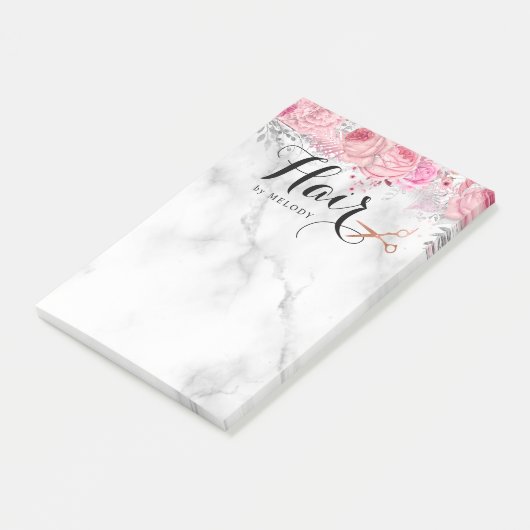 Elegant roos goudschaar post-it® notes (Schuin)