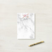 Elegant roos goudschaar post-it® notes (Op bureau)