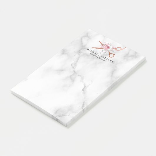 Elegant roos goudschaar post-it® notes (Schuin)