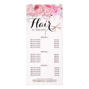 Elegant roos goudschaar reclamekaart