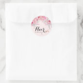 Elegant roos goudschaar ronde sticker (Tas)