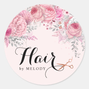 Elegant roos goudschaar ronde sticker
