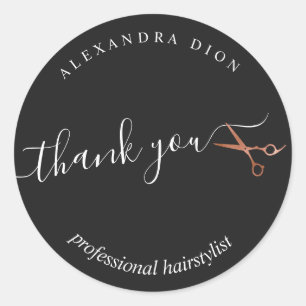 Elegant roos goudschaar ronde sticker