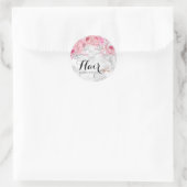 Elegant roos goudschaar ronde sticker (Tas)