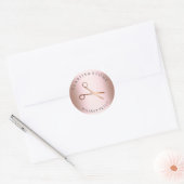 Elegant roos goudschaar ronde sticker (Envelop)