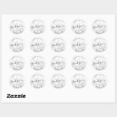 Elegant roos goudschaar ronde sticker (Vel)