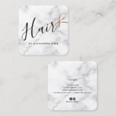 Elegant roos goudschaar vierkante visitekaartje (Voorkant / Achterkant)