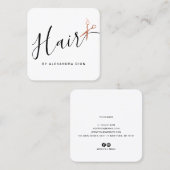 Elegant roos goudschaar vierkante visitekaartje (Voorkant / Achterkant)