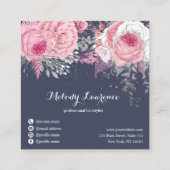 Elegant roos goudschaar vierkante visitekaartje (Achterkant)