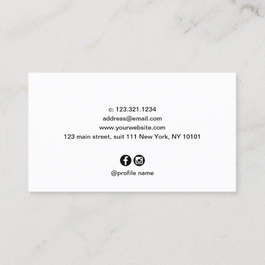 Elegant roos goudschaar visitekaartje (Achterkant)