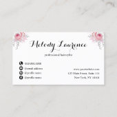 Elegant roos goudschaar visitekaartje (Achterkant)