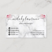 Elegant roos goudschaar visitekaartje (Achterkant)