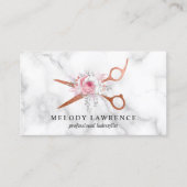 Elegant roos goudschaar visitekaartje (Voorkant)