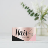 Elegant roos goudschaar visitekaartje (Staand voorkant)