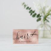 Elegant roos goudschaar visitekaartje (Staand voorkant)