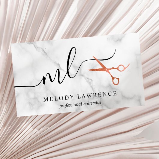 Elegant roos goudschaar visitekaartje