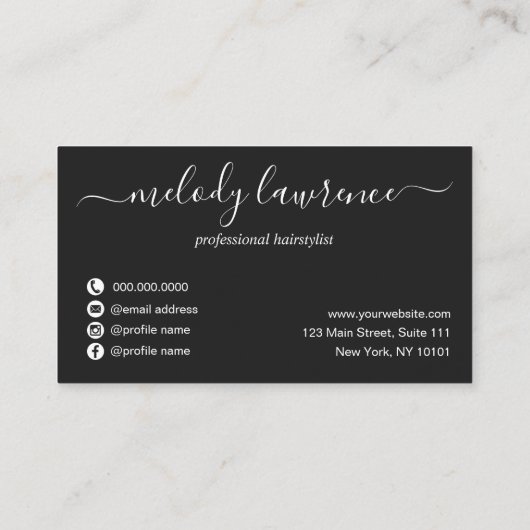 Elegant roos goudschaar visitekaartje (Achterkant)