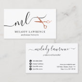 Elegant roos goudschaar visitekaartje (Voorkant / Achterkant)