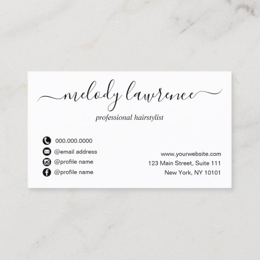 Elegant roos goudschaar visitekaartje (Achterkant)