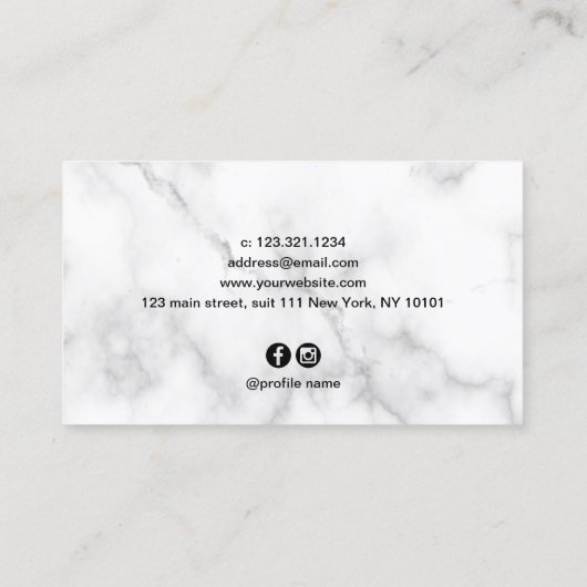 Elegant roos goudschaar visitekaartje (Achterkant)