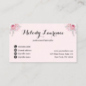 Elegant roos goudschaar visitekaartje (Achterkant)