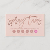 Elegant roos goudscriptspray tans wazig roze klantenkaartje (Voorkant)
