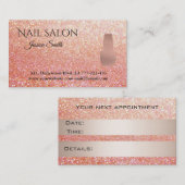 Elegant roos goudslak afsprakenkaartje (Voorkant / Achterkant)