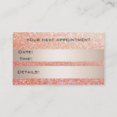 Elegant roos goudslak afsprakenkaartje (Achterkant)