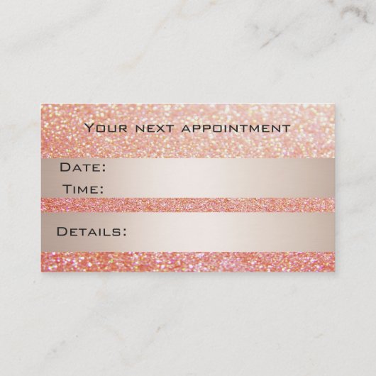 Elegant roos goudslak afsprakenkaartje (Achterkant)