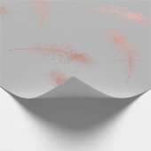 elegant roos goudveren veren patroon cadeaupapier (Hoek)