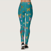 elegant roos goudvlinderpatroon leggings (Achterkant)