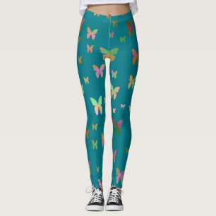 elegant roos goudvlinderpatroon leggings