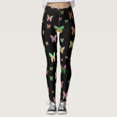 elegant roos goudvlinderpatroon leggings (Voorkant)