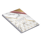Elegant roos goudvormig ontwerp notitieboek (Rechterzijde)