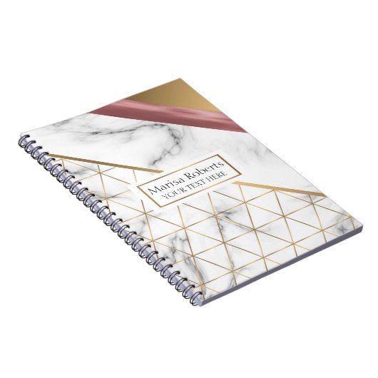 Elegant roos goudvormig ontwerp notitieboek (Rechterzijde)